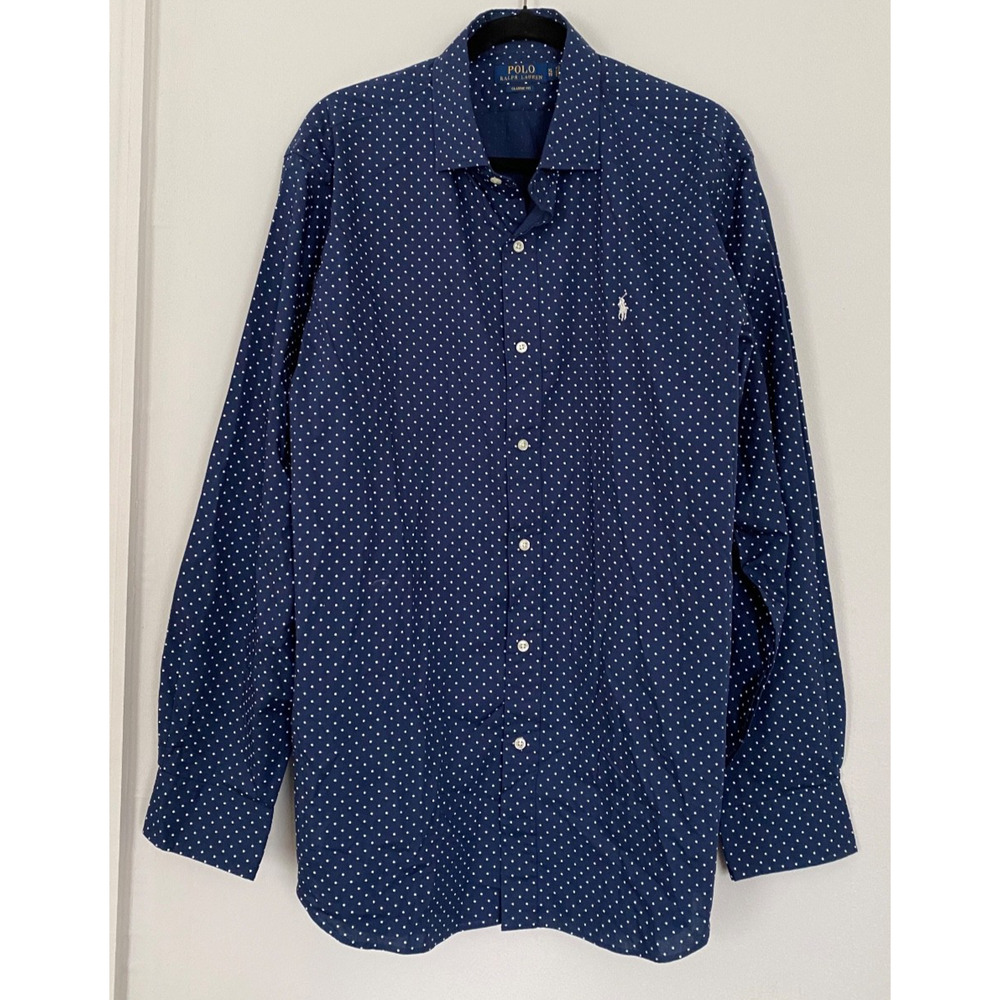 Polo Ralph Lauren Mens Long Sleeve Polka Dot Classic Fit Shirt Size XL Old Money